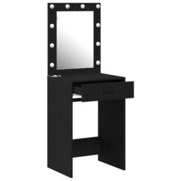 Berkfield Home Dressing Table with LED Lights Black Oak 50x41x135 cm - Size: 50 x 41 x 135 cm - thumbnail 4