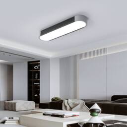 NIVOR 50cm Simple Rectangle Acrylic LED Flush Mount Ceiling Cool Light in Black - thumbnail 6