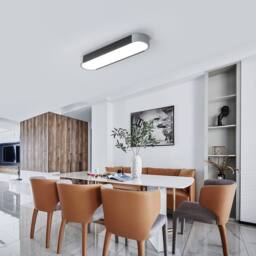 NIVOR 50cm Simple Rectangle Acrylic LED Flush Mount Ceiling Cool Light in Black - thumbnail 4
