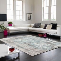 The Rug Shop UK Blue Handmade Abstract Viscose Luxurious Easy To Clean Area Rug - Size: 160 cm x 230 cm