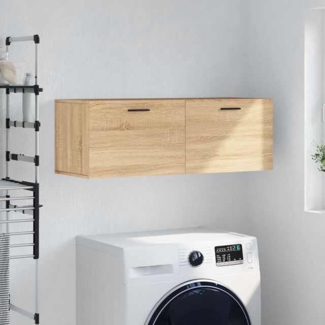 Berkfield Home Wall Cabinet Sonoma Oak 100x36.5x35 cm Engineered Wood in Brown - image 1