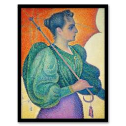Artery8 Paul Signac Woman With An Umbrella Portrait Framed Art Picture Print - Size: A3 - thumbnail 1