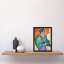 Artery8 Paul Signac Woman With An Umbrella Portrait Framed Art Picture Print - Size: A3 - thumbnail 2