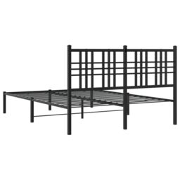 Berkfield Home Metal Bed Frame without Mattress with Headboard Black 120x190cm - Size: 120x190 cm - thumbnail 6