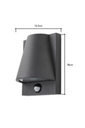 BHS Lighting Wilbur Outdoor Wall Light with Sensor in Grey - thumbnail 5