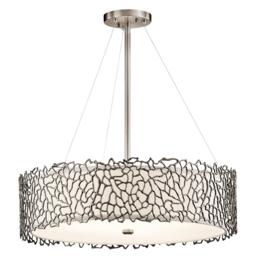 Silver Coral 4 Light Ceiling Pendant Classic Pewter E27
