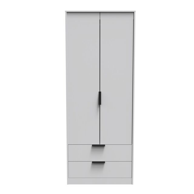Ready Assembled 2 U Fuji 2 Door 2 Drawer Wardrobe (Ready Assembled) in Light Grey - image 1