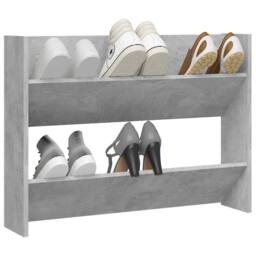 Berkfield Home Wall Shoe Cabinet Concrete Grey 80x18x60 cm Engineered Wood - Size: 80 x 18 x 60 cm