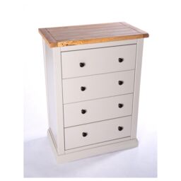 Cabinet Bits Loreo 4 Drawer Chest of Drawers Brass Knob in Light Grey - thumbnail 3