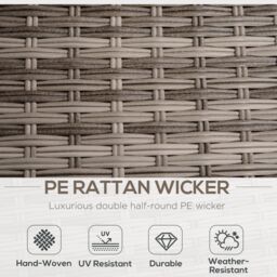 OUTSUNNY 8pc Outdoor Patio Furniture Set Weather Wicker Rattan Sofa Chair in Grey - thumbnail 5
