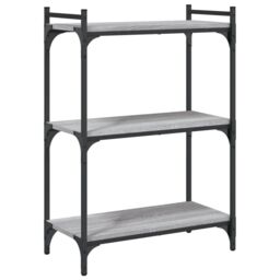 Berkfield Home Bookcase 3-Tier Grey Sonoma 60x30x86 cm Engineered Wood - Size: 60 x 30 x 86 cm - thumbnail 2
