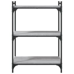 Berkfield Home Bookcase 3-Tier Grey Sonoma 60x30x86 cm Engineered Wood - Size: 60 x 30 x 86 cm - thumbnail 4