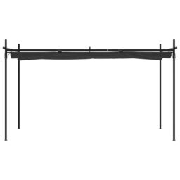 Berkfield Home Pergola with Retractable Roof Anthracite 395x292x230 cm in Black - Size: 395 x 292 x 230 cm - thumbnail 3