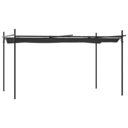 Berkfield Home Pergola with Retractable Roof Anthracite 395x292x230 cm in Black - Size: 395 x 292 x 230 cm - thumbnail 2