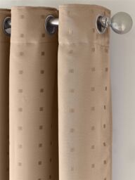 Luxury Living Adi Lined Ring Top Eyelet Curtains in Beige - Size: 168 cm width x 183 cm drop - thumbnail 2