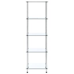 Berkfield Home 5-Tier Shelf Transparent 40x40x130 cm Tempered Glass in Clear - Size: 40 x 40 x 130 cm - thumbnail 2