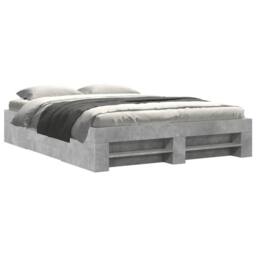 Berkfield Home Durable Bed Frame without Mattress Concrete Grey 160x200cm Engine - Size: 160x200 cm - thumbnail 3