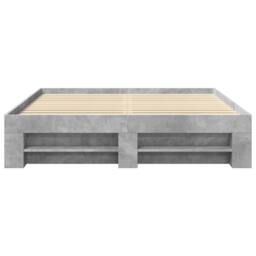 Berkfield Home Durable Bed Frame without Mattress Concrete Grey 160x200cm Engine - Size: 160x200 cm - thumbnail 5