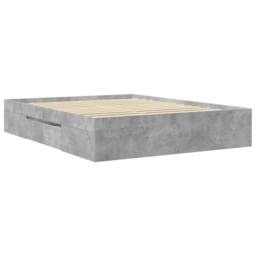 Berkfield Home Durable Bed Frame without Mattress Concrete Grey 160x200cm Engine - Size: 160x200 cm - thumbnail 7
