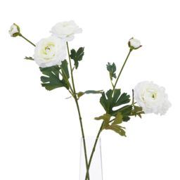 Hill Interiors The Natural Garden Collection Ranunculus Artificial Flower in White - thumbnail 3