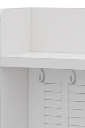 Living and Home Dressing Table and Stool Set with LED Mirror and Built-in Electrical Outlet in White - thumbnail 9
