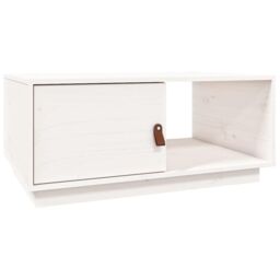 Coffee Table White 80x50x35.5 cm Solid Wood Pine - thumbnail 3