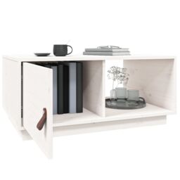 Berkfield Home Coffee Table White 80x50x35.5 cm Solid Wood Pine - thumbnail 5