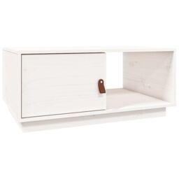 Berkfield Home Coffee Table White 80x50x35.5 cm Solid Wood Pine - thumbnail 2