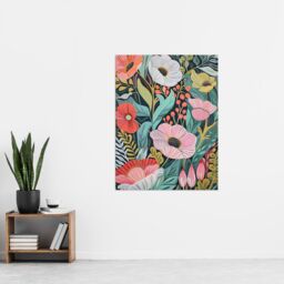 "Artery8 Colourful Wildflower Garden Floral Painting Wall Art Print - Size: W12"" x H16""" - thumbnail 4