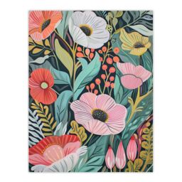 "Artery8 Colourful Wildflower Garden Floral Painting Wall Art Print - Size: W12"" x H16""" - thumbnail 1