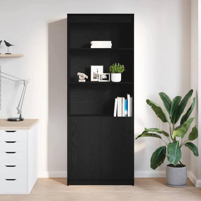Berkfield Home Highboard Black Oak 70x35x180 cm Engineered Wood - Size: 70 x 35 x 180 cm - image 1
