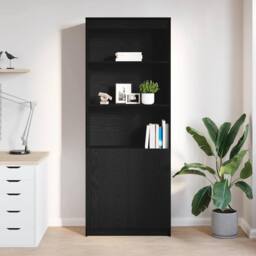 Berkfield Home Highboard Black Oak 70x35x180 cm Engineered Wood - Size: 70 x 35 x 180 cm - thumbnail 1