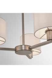 Netlighting Daley 3 Light Multi Arm Ceiling Pendant Matt Nickel Vintage White Silk Effect E14 - thumbnail 5