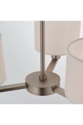 Netlighting Daley 3 Light Multi Arm Ceiling Pendant Matt Nickel Vintage White Silk Effect E14 - thumbnail 6