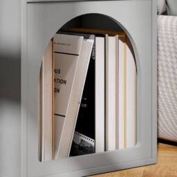 Wyld Haus Sarayo Faco Grey Bedside Table with 2 Open Compartments - thumbnail 6