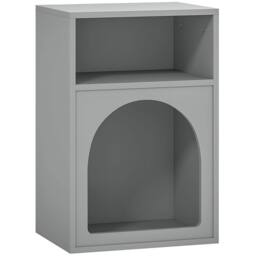Wyld Haus Sarayo Faco Grey Bedside Table with 2 Open Compartments - thumbnail 2