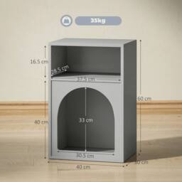 Wyld Haus Sarayo Faco Grey Bedside Table with 2 Open Compartments - thumbnail 3