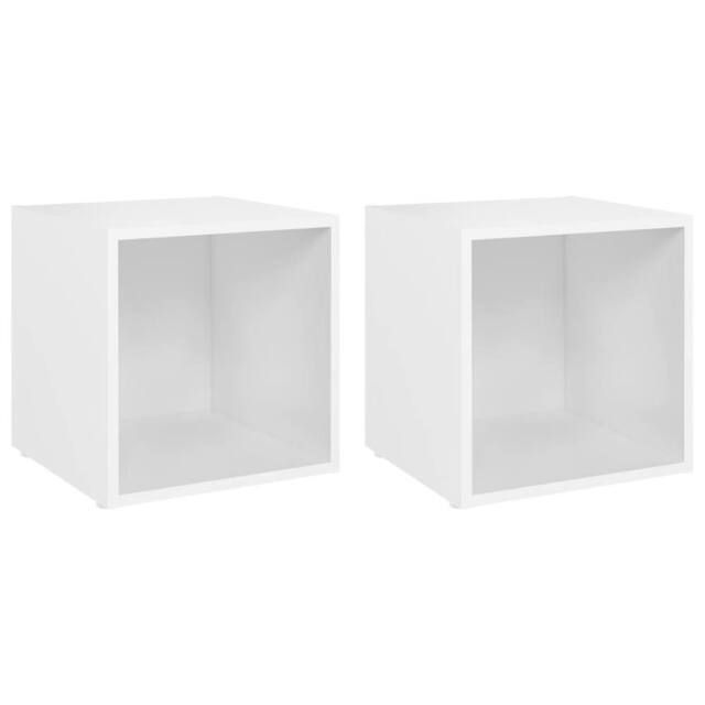 Berkfield Home TV Cabinets 2 pcs White 37x35x37 cm Engineered Wood - Size: 37 x 35 x 37 cm - image 1