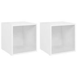 Berkfield Home TV Cabinets 2 pcs White 37x35x37 cm Engineered Wood - Size: 37 x 35 x 37 cm - thumbnail 1