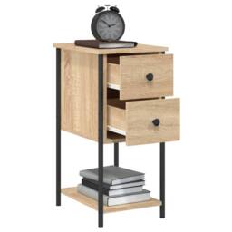 Berkfield Home Durable Bedside Cabinet Sonoma Oak 32x42x70 cm Engineered Wood in Brown - Size: 32 x 42 x 70 cm - thumbnail 4
