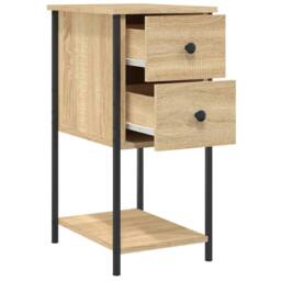 Berkfield Home Durable Bedside Cabinet Sonoma Oak 32x42x70 cm Engineered Wood in Brown - Size: 32 x 42 x 70 cm - thumbnail 5