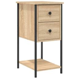 Berkfield Home Durable Bedside Cabinet Sonoma Oak 32x42x70 cm Engineered Wood in Brown - Size: 32 x 42 x 70 cm - thumbnail 3