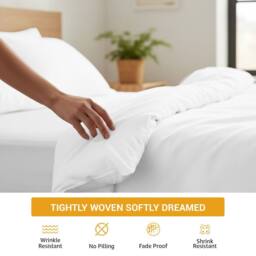 Pamposh 800 Thread Count Premium Egyptian Cotton Duvet Cover Sets Reversible in White - Size: Super King - thumbnail 6