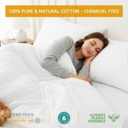 Pamposh 800 Thread Count Premium Egyptian Cotton Duvet Cover Sets Reversible in White - Size: Super King - thumbnail 5