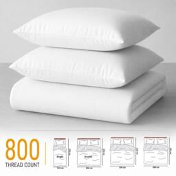 Pamposh 800 Thread Count Premium Egyptian Cotton Duvet Cover Sets Reversible in White - Size: Super King - thumbnail 7