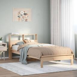 Berkfield Home Bookcase Bed without Mattress 75x190 cm Small Single Solid Wood Pine in Light Brown - thumbnail 2