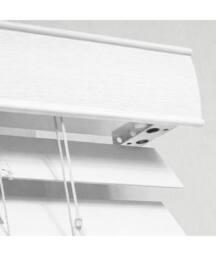 New Edge Blinds 50mm Slat White Grained Faux Wood Venetian Blind With Strings 150cm Drop - Size: 50 cm - thumbnail 3