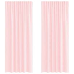 Berkfield Home Voile Curtains with Rod Pockets 2 pcs Light Pink - thumbnail 3