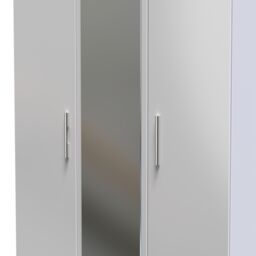 Ready Assembled 2 U Trent Tall Triple Mirror Wardrobe (Ready Assembled) in Mid Grey - thumbnail 4