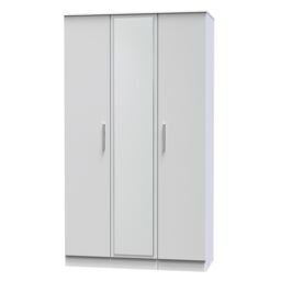 Ready Assembled 2 U Trent Tall Triple Mirror Wardrobe (Ready Assembled) in Mid Grey - thumbnail 3
